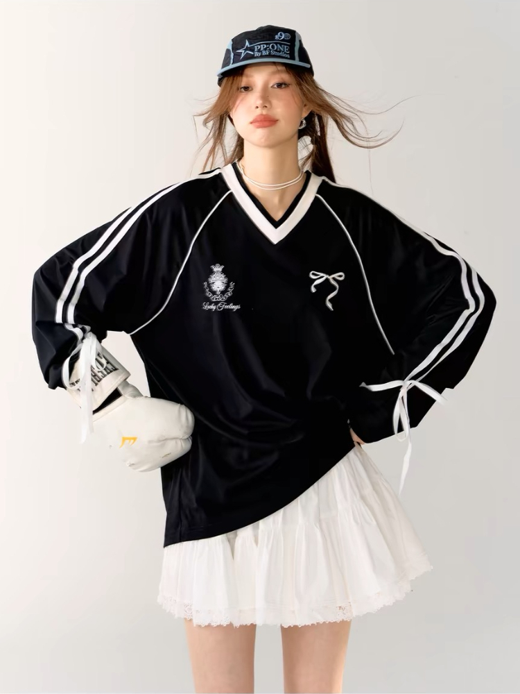 Winter Clothing Aesthetic - HOUZHOU Vintage Y2k damskie koszulki sportowe