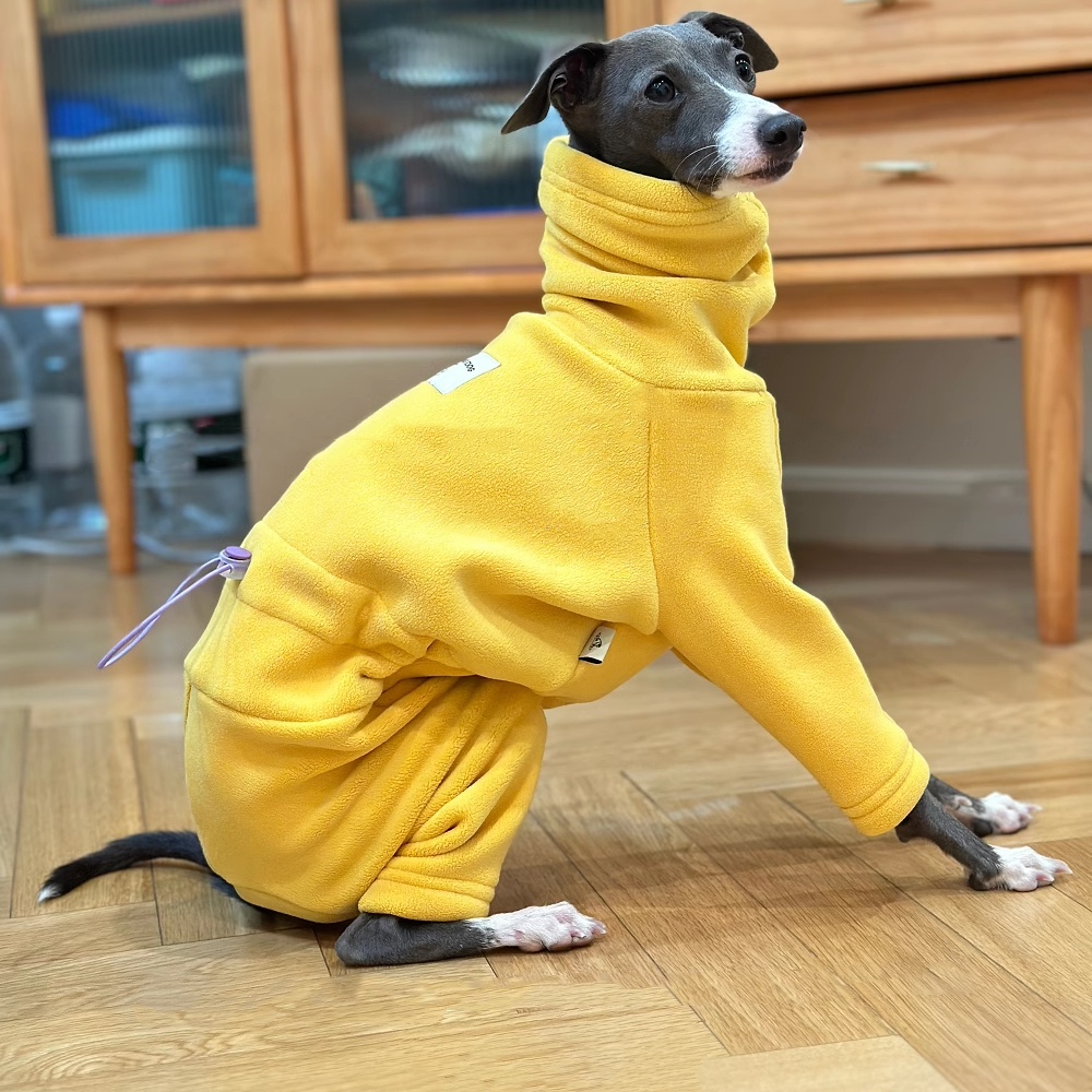 Winter Clothing For Dogs - Ciepły żółty sweter z polaru dla