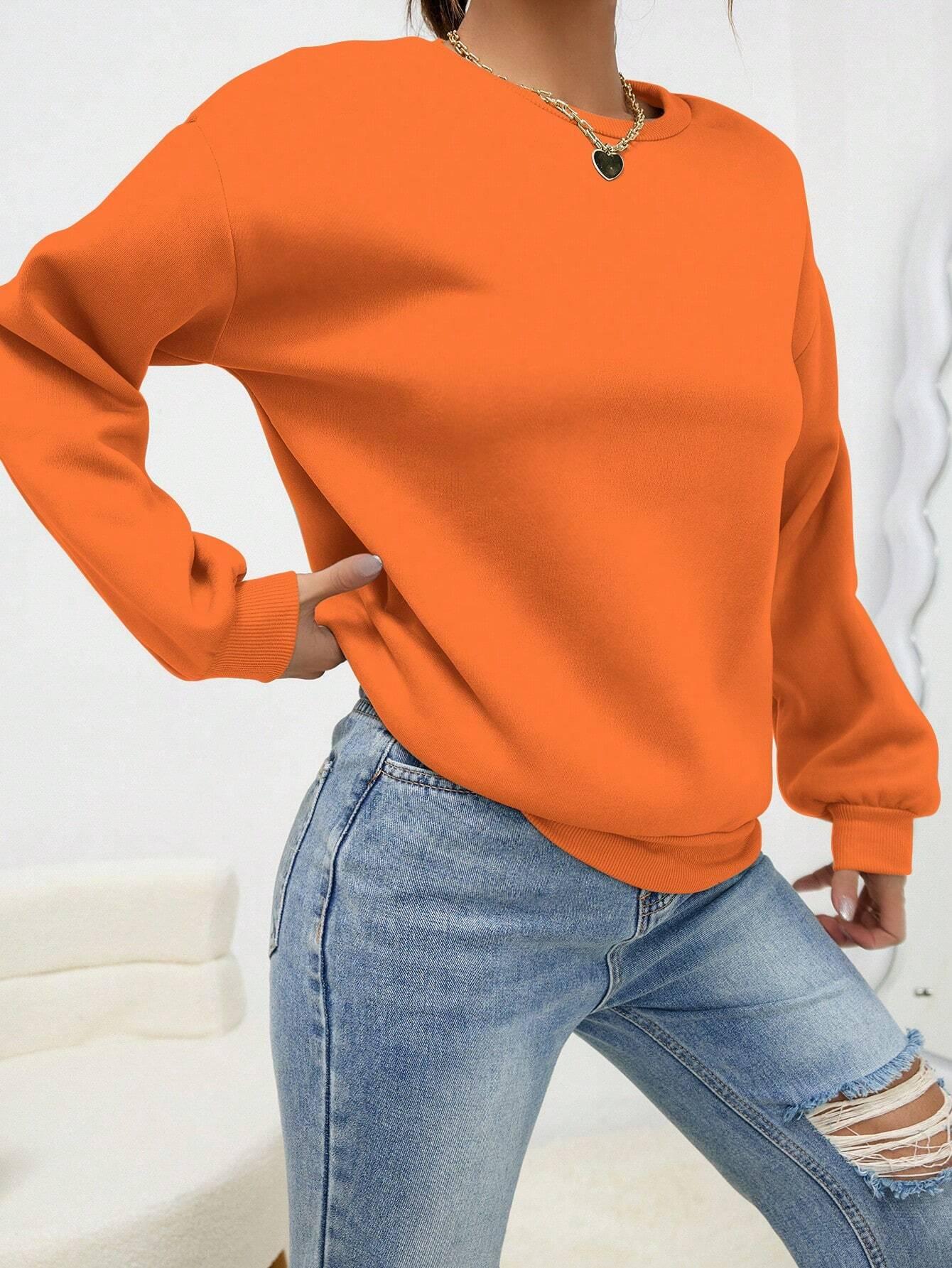 Winter Clothing For Plus Size Women - Bluza damska plus size, jednolita/kolorowa, casualowa,