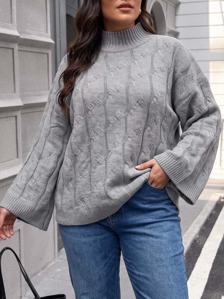 Damski sweter z dzianiny plus  – Winter Clothing For Plus Size Women recenzja i cena