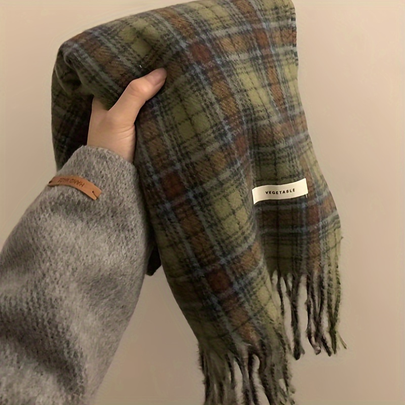 Vintage zielony szalik w kratę – Cashmere Scarf Wrap recenzja i cena