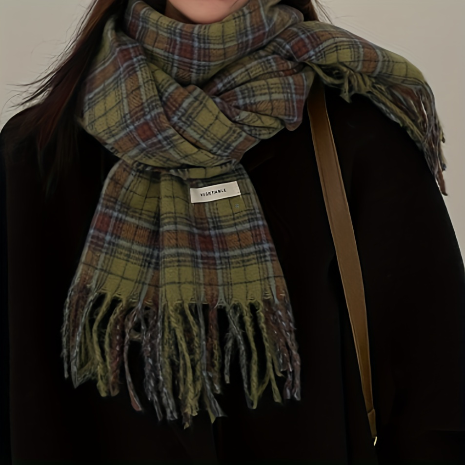 Vintage zielony szalik w kratę – Cashmere Scarf Wrap recenzja i cena