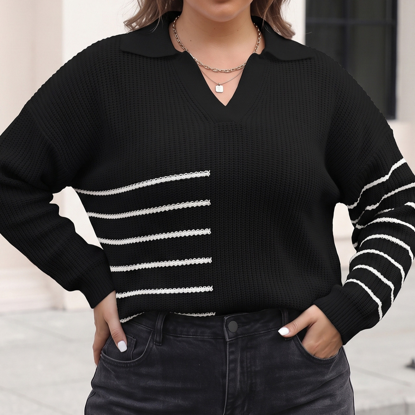 Damski sweter dzianinowy z dłu – Winter Clothing For Plus Size Women recenzja i cena