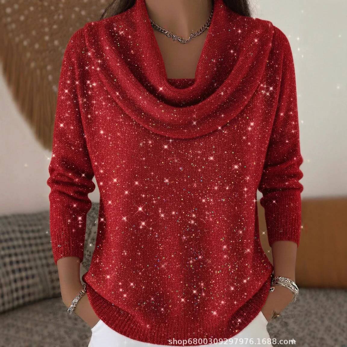 Sweter damski z cekinami, dzia – Winter Clothing Taiwan recenzja i cena