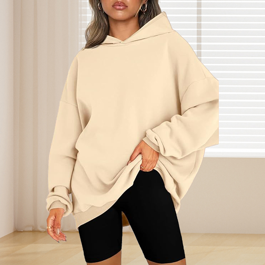 Bluza z kapturem w jednolitym  – Winter Clothing For Plus Size Women recenzja i cena