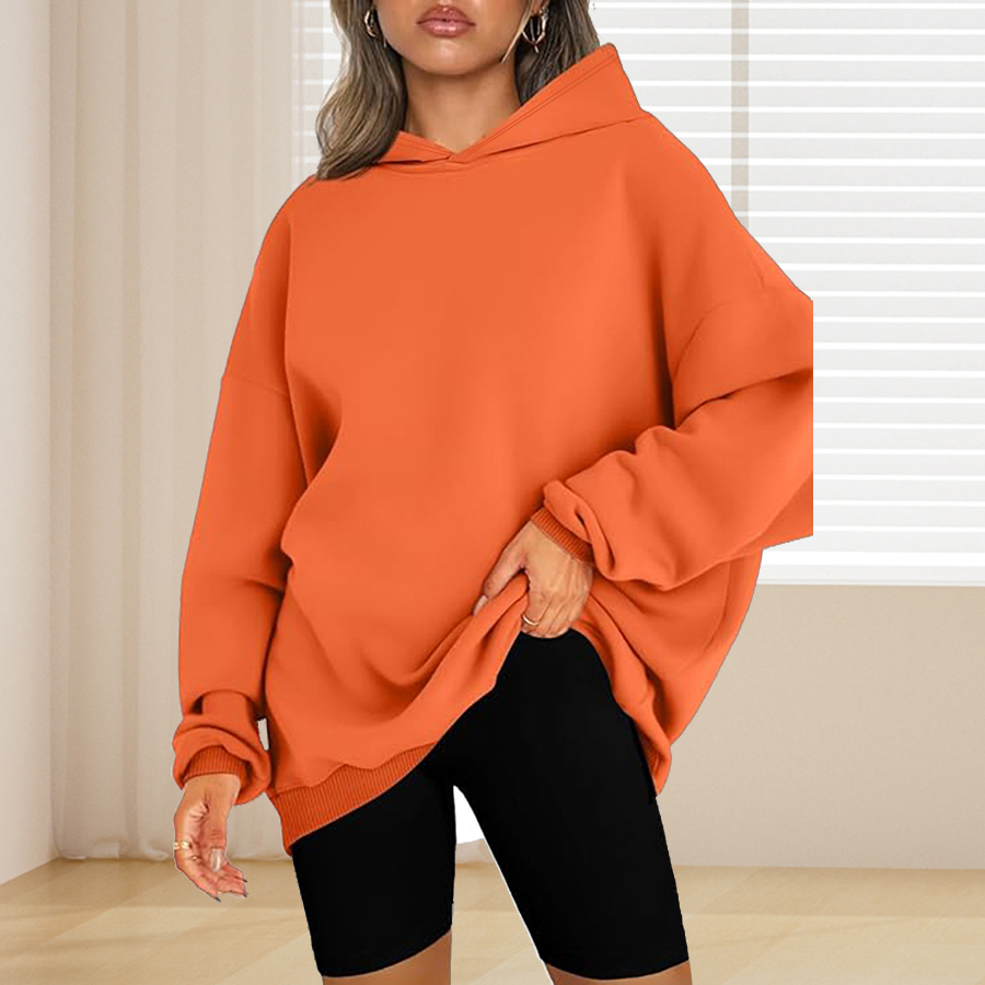 Bluza z kapturem w jednolitym  – Winter Clothing For Plus Size Women recenzja i cena