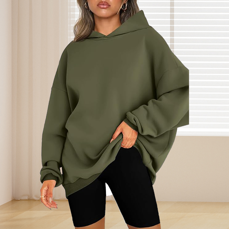 Bluza z kapturem w jednolitym  – Winter Clothing For Plus Size Women recenzja i cena