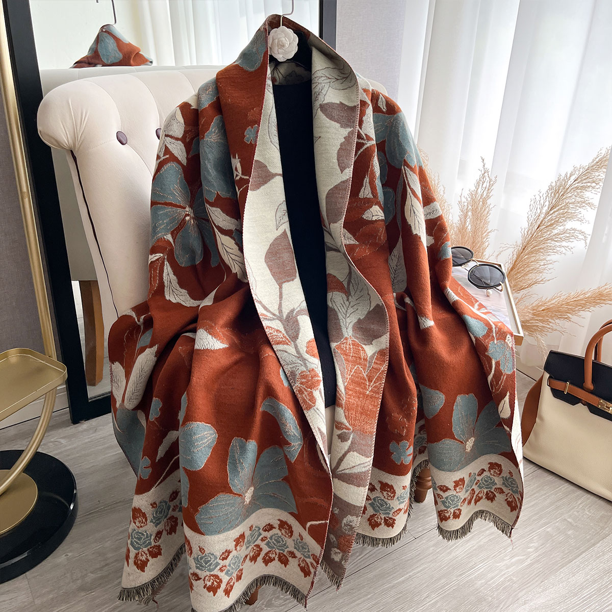 Damskie Grube Luksusowe Zimowe – Cashmere Scarf Wrap recenzja i cena