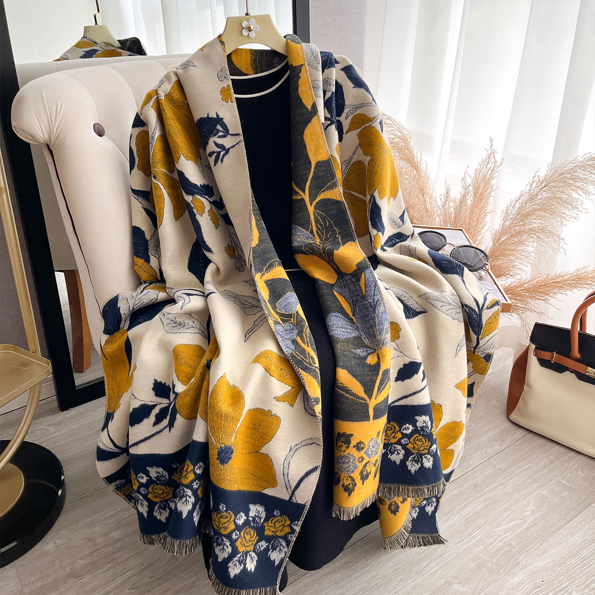 Damskie Grube Luksusowe Zimowe – Cashmere Scarf Wrap recenzja i cena